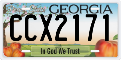 GA license plate CCX2171