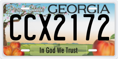 GA license plate CCX2172