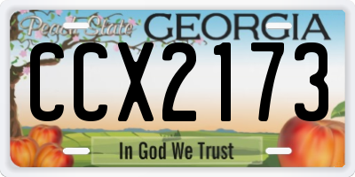 GA license plate CCX2173