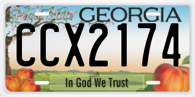 GA license plate CCX2174