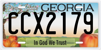 GA license plate CCX2179