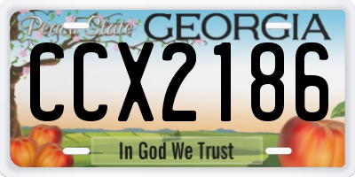 GA license plate CCX2186
