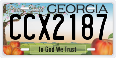 GA license plate CCX2187