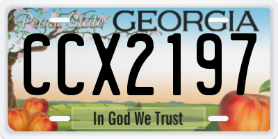 GA license plate CCX2197