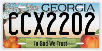 GA license plate CCX2202