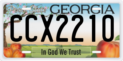 GA license plate CCX2210
