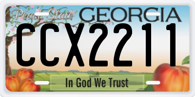 GA license plate CCX2211