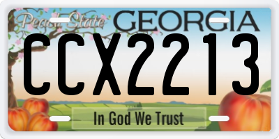 GA license plate CCX2213