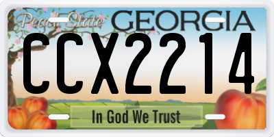 GA license plate CCX2214