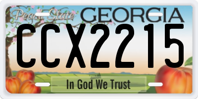 GA license plate CCX2215