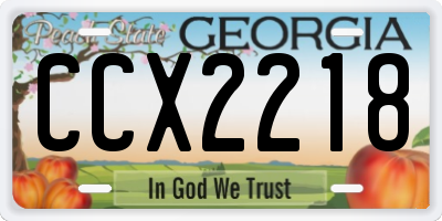 GA license plate CCX2218