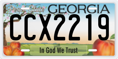 GA license plate CCX2219