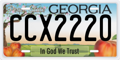 GA license plate CCX2220