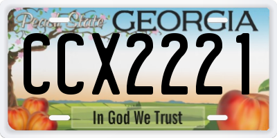 GA license plate CCX2221