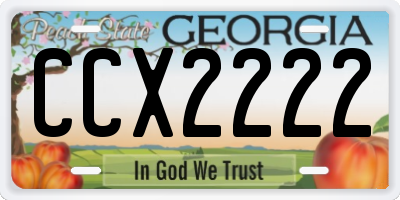 GA license plate CCX2222