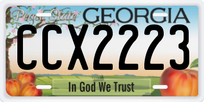 GA license plate CCX2223
