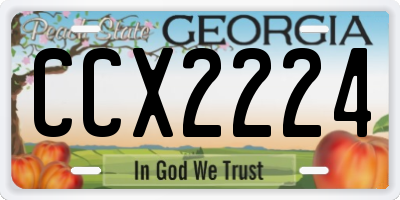 GA license plate CCX2224