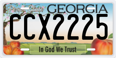 GA license plate CCX2225