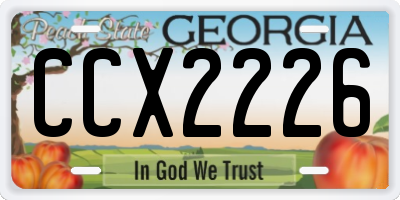 GA license plate CCX2226