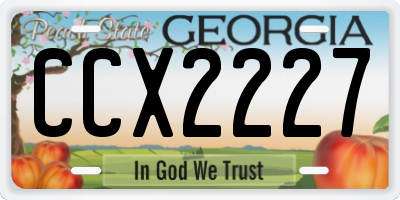 GA license plate CCX2227