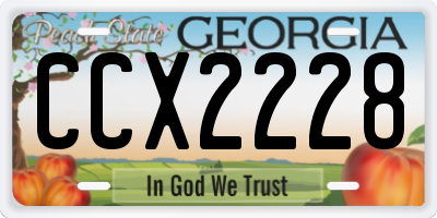 GA license plate CCX2228