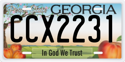 GA license plate CCX2231