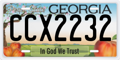 GA license plate CCX2232