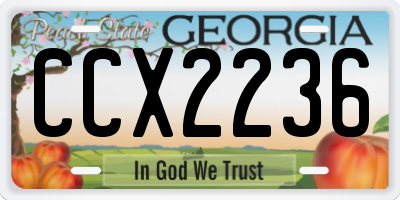 GA license plate CCX2236