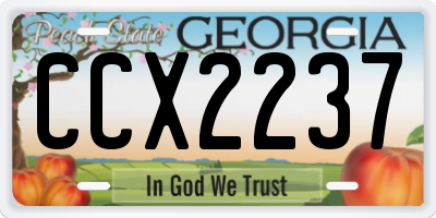 GA license plate CCX2237