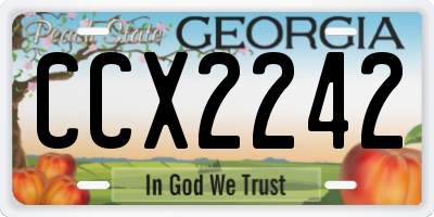 GA license plate CCX2242
