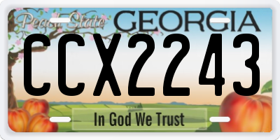 GA license plate CCX2243