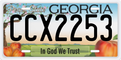 GA license plate CCX2253