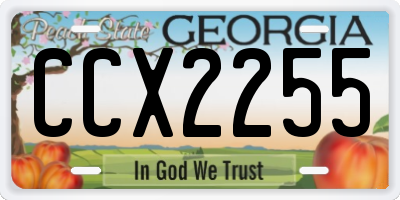 GA license plate CCX2255