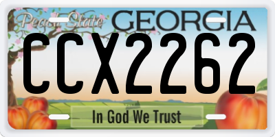 GA license plate CCX2262