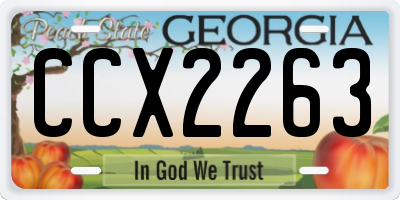 GA license plate CCX2263