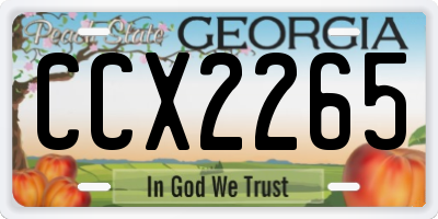 GA license plate CCX2265