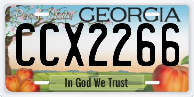 GA license plate CCX2266