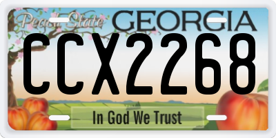 GA license plate CCX2268