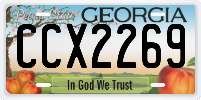 GA license plate CCX2269