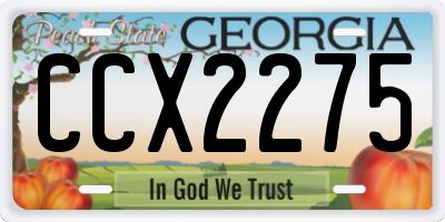GA license plate CCX2275