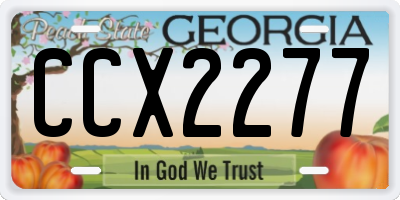 GA license plate CCX2277