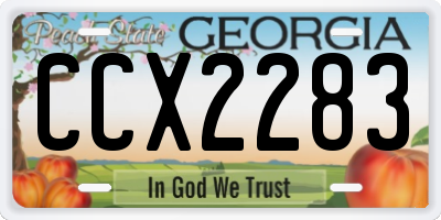 GA license plate CCX2283