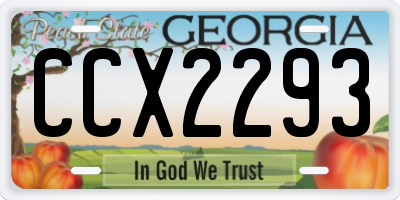 GA license plate CCX2293