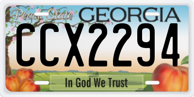 GA license plate CCX2294