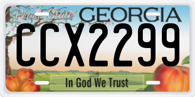GA license plate CCX2299