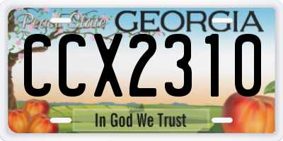 GA license plate CCX2310