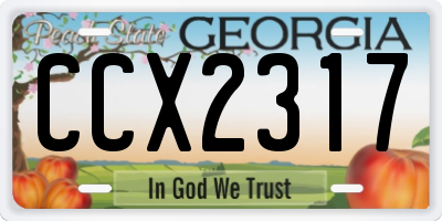 GA license plate CCX2317