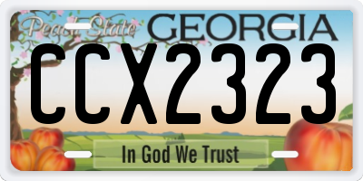 GA license plate CCX2323