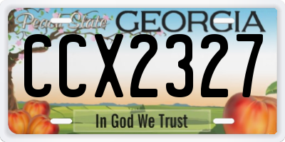 GA license plate CCX2327