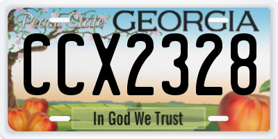 GA license plate CCX2328